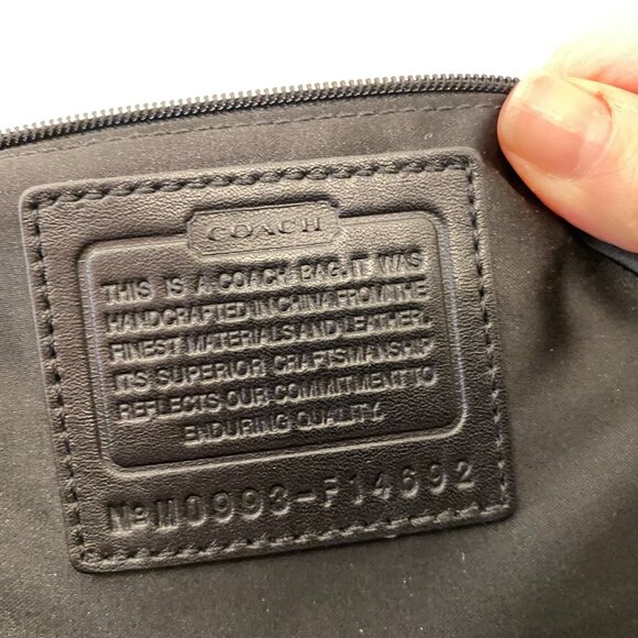 Coach brown logo satchel with black leather trim - Picture 4 of 6